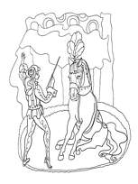 coloriage la dresseuse et le cheval au cirque